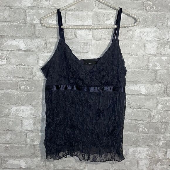 The Limited Gray Lacey Spaghetti Strap Top - Picture 1 of 8